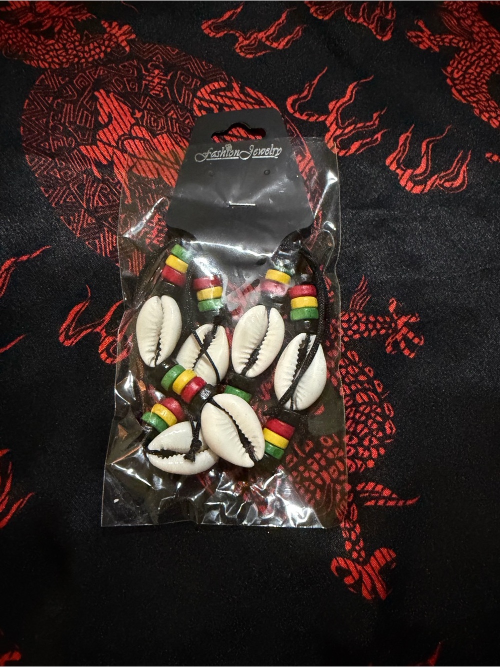 Fashion Jewelry Red Green Yellow Shell Bead Anklet/braclete Set